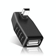 Adattatore da mini USB maschio a USB 2.0 con angolo di 90 gradi (nero)