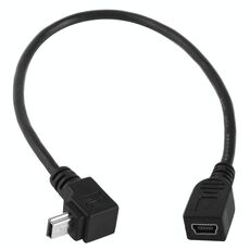 Cavo adattatore da mini USB maschio a mini USB femmina da 90 gradi, lunghezza: 25 cm