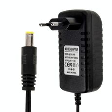 Spina UE AC 100-240 V a DC 24 V 1,5 A Adattatore di alimentazione, punte: 5,5 x 2,1 mm, lunghezza cavo: circa 1,2 m (nero)