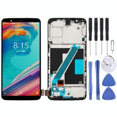 Per Oneplus 5T A5010 Digitizer Assemblaggio completo con cornice Schermo LCD OEM (nero)