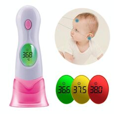 GT Termometro a infrarossi per il corpo Termometro digitale LCD elettronico Orecchio Fronte Strumento per la cura della febbre per bambini (rosa)