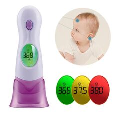 GT Termometro a infrarossi per il corpo Termometro digitale LCD elettronico Orecchio Fronte Strumento per la cura della febbre per bambini (viola)
