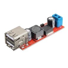 LDTR-WG0257 Convertitore doppio USB 9V / 12V / 24V / 36V a 5V Modulo di alimentazione step-down DC-DC 3A (rosso)