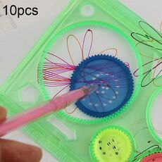 10 PCS Creativo Milione di fiori Righello Regole di apprendimento geometriche Strumenti di disegno Set di pittura fisso per studenti Creativo, consegna a colori casuali