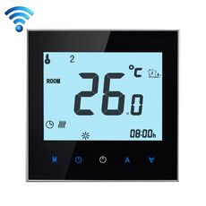 BHT-1000-GB-WIFI 16A Tipo di riscaldamento elettronico Tocco di Termostato della sala riscaldamento WiFi LCD con sensore, visualizzazione dell'orologio / temperatura / periodi / tempo / settimana / calore ecc. (Nero)