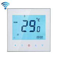 BHT-1000-GB-WIFI 16A Tipo di riscaldamento elettronico Tocco di Termostato della sala riscaldamento WiFi LCD con sensore, visualizzazione dell'orologio / temperatura / periodi / tempo / settimana / calore ecc. (Bianco)