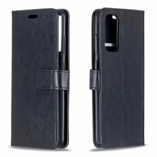 Per Samsung Galaxy S21 Ultra Crazy Horse Texture Custodia in pelle flip orizzontale con supporto e carta Slot e portafoglio e cornice fotografica (nero)