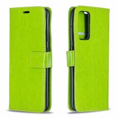 Per Samsung Galaxy S21 Ultra Crazy Horse Texture Custodia orizzontale in pelle flip con supporto e carte e portafoglio e cornice fotografica (verde)
