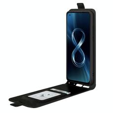 Per Asus Zenfone 8 R64 Texture singola custodia protettiva in pelle flip verticale con slot per schede e cornice fotografica (nero)