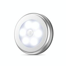 6 LED Home Wardrobe Smart Human Sensor Body Sensor Light, colore chiaro: luce bianca (argento)