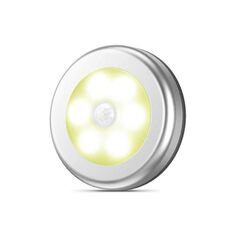 6 LED Home Wardrobe Smart Human Body Sensor Sensor Light, colore chiaro: luce calda (argento)
