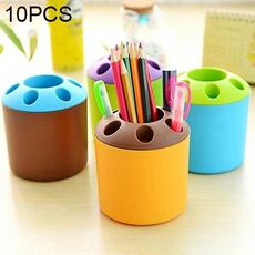 10 PCS Multi-funzione Creativo Penna a colori Contenitore Spazzolino da denti Sedile Cancelleria per la scuola Forniture per ufficio, Consegna a colori casuali