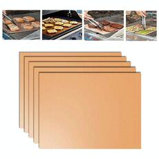 5 tappetini antiaderenti per barbecue da 0,2 mm, dimensioni: 40 x 33 cm (bronzo)