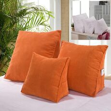Cuscino tridimensionale triangolare a cuneo tatami cuscino schienale letto cuscino supporto vita con cuscino interno, dimensioni: 40 cm x 36 cm (arancione)