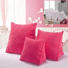 Cuscino tridimensionale triangolare a cuneo tatami cuscino schienale letto cuscino supporto vita con cuscino interno, dimensioni: 40 cm x 36 cm (magenta)