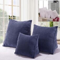 Cuscino tridimensionale triangolare a cuneo tatami cuscino schienale letto cuscino supporto vita con cuscino interno, dimensioni: 40 cm x 36 cm (blu navy)