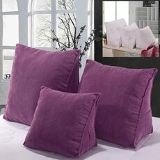 Cuscino tridimensionale triangolare a cuneo tatami cuscino schienale letto cuscino supporto vita con cuscino interno, dimensioni: 40 cm x 36 cm (viola)