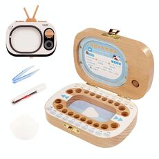 Set TV per bambini in legno creativo Scatola per la conservazione dei denti decidui Scatola per la conservazione dei denti per bambini