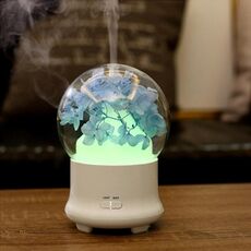 ML-824 Umidificatore d'aria con diffusore di aromaterapia fiori 100ML Gypsophila con luce LED colorata per ufficio / casa (blu)