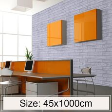 Mattone bianco Creativo 3D Decorazione in mattoni di pietra Carta da parati Adesivi Camera da letto Soggiorno Parete Carta da parati impermeabile Rotolo, Dimensioni: 45 x 1000 cm