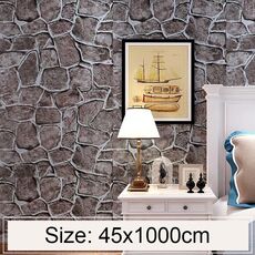 Fort Brick Creativo 3D Decorazione in mattoni di pietra Carta da parati Adesivi Camera da letto Soggiorno Parete Carta da parati impermeabile Rotolo, Dimensioni: 45 x 1000 cm