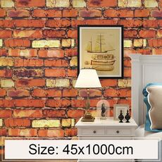 Rainbow Stone Rainbow Stone Creativo 3D Stone Brick Decorazione Carta da parati Adesivi Camera da letto Soggiorno Parete Carta da parati impermeabile Rotolo, Dimensioni: 45 x 1000 cm