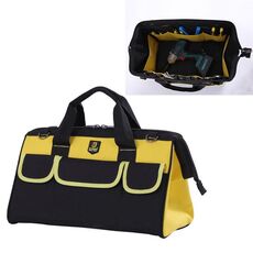 Borsa a tracolla multifunzionale per elettricista in stoffa Oxford Strumenti di manutenzione Borsa a tracolla per borsa Comoda borsa per attrezzi hardware, Dimensioni: 19 pollici (Giallo)