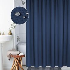 Ispessimento Tenda Impermeabile E Muffa Tenda A Nido D'ape Tessuto Poliestere Tenda Della Doccia Tenda Bagno, Dimensioni: 180 * 180 cm (Blu Scuro)