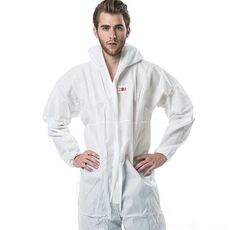 3M 4515 Tuta per sabbiatura antipolvere antistatica bianca monopezzo con cappuccio, taglia: M.