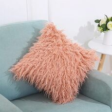 Copricuscino lungo in velluto di peluche Copricuscino quadrato popolare in peluche Federa per la decorazione della camera da letto, dimensioni: 45 x 45 cm (rosa)