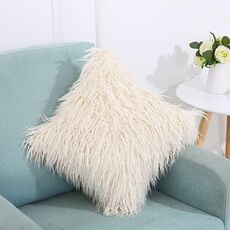 Copricuscino lungo in velluto in peluche Copricuscino quadrato popolare in peluche Federa per la decorazione della camera da letto, dimensioni: 45 x 45 cm (beige)