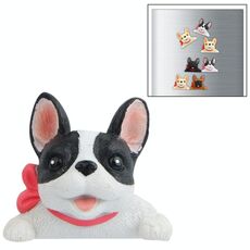 2 pezzi decorazione domestica originalità bulldog francese cravatta 3D pasta frigo, no magnetico