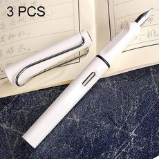 Penna stilografica a stantuffo trasparente con pennino in lega di titanio extra fine 3 pezzi per ufficio scolastico (bianca), consegna casuale (pennino da 0,5 mm / 0,38 mm)