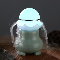 Umidificatore per aromaterapia ad ultrasuoni con perla luminescente notturna con ricarica USB da 4 W con luce colorata a LED per casa / ufficio, capacità del serbatoio dell'acqua: 95 ml, DC 5V (verde menta)