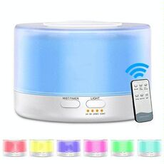 T700 Telecomando Umidificatore d'aria bianco trasparente Spruzzatore automatico di alcol Diffusore di olio essenziale Diffusore di nebbia ad ultrasuoni Diffusore di aromi ad ultrasuoni Atomizzatore LED a colori, Capacità: 700ml, DC 24V, Spina USA