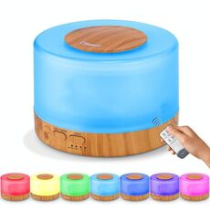 T700 Telecomando Modello in legno Umidificatore d'aria Spruzzatore automatico di alcol Diffusore di olio essenziale Diffusore di nebbia ad ultrasuoni Diffusore di aromi ad ultrasuoni Atomizzatore LED a colori, Capacità: 700 ml, DC 24V, Spina USA