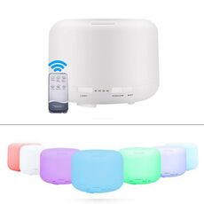 T500 Telecomando Umidificatore d'aria bianco trasparente Spruzzatore automatico di alcol Diffusore di olio essenziale Creatore di nebbia ad ultrasuoni Diffusore di aromi ad ultrasuoni Atomizzatore LED a colori, Capacità: 500 ml, DC 24V, Spina USA