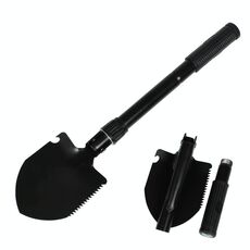 Pala da campeggio pieghevole portatile multifunzione pala da sopravvivenza vanga da giardino per esterni (nera)