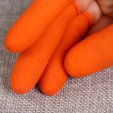 Guanti protettivi in ​​lattice resistenti antiscivolo antistatici da 100 pezzi, dimensioni: L, 2,8 * 6,5 cm (arancione)