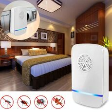 Repeller di insetti parassiti anti zanzara elettronico ad ultrasuoni con luce, AC 110-220V
