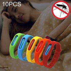 10 PCS anti-zanzara in silicone repellente per bracciale con fibbia per braccialetti, adatto per bambini e adulti, lunghezza: 23 cm, consegna a colori casuali