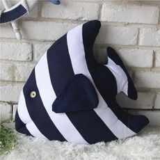 Cuscino a forma di pesce Supporto per schienale letto Cuscino da tiro con inserto per cuscino, dimensioni: 48 x 45 cm (blu)