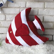 Cuscino a forma di pesce Supporto per schienale letto Cuscino da tiro con inserto per cuscino, dimensioni: 48 x 45 cm (rosso)