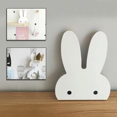 Gancio appendiabiti da parete in legno con design creativo per ufficio in casa, peso massimo del carico: 2 kg (bianco)