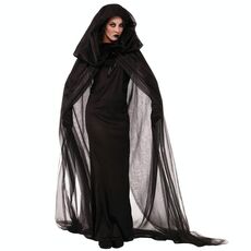Costume di Halloween Night Wandering Soul Ghost Dress Abito da strega Nightclub Rave Party Service, Taglia: XXL, Busto: 90-110 cm, Vestiti lunghi: 152 cm, Lunghezza mantello: 230 cm
