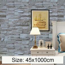 Mattone di stucco Creativo 3D Decorazione di mattoni di pietra Carta da parati Adesivi Camera da letto Soggiorno Parete Carta da parati impermeabile Rotolo, Dimensioni: 45 x 1000 cm