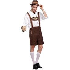Costume di Halloween Uomo Costume da birra Oktoberfest Abiti in stile Inghilterra Performance sul palco Abbigliamento Cosplay, Taglia: XL, Busto: 110 cm, Giro vita: 103 cm, Lunghezza vestiti: 71 cm, Pantaloni lunghi: 51 cm