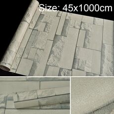 Qingyun Stone Creativo 3D Stone Brick Decorazione Carta da parati Adesivi Camera da letto Soggiorno Parete Carta da parati impermeabile Rotolo, Dimensioni: 45 x 1000 cm