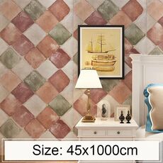 Colorful Stone Creativo 3D Stone Brick Decorazione Carta da parati Adesivi Camera da letto Soggiorno Parete Carta da parati impermeabile Rotolo, Dimensioni: 45 x 1000 cm