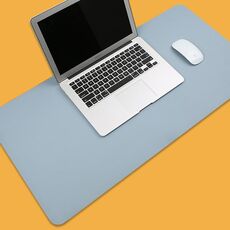 Tappetino per mouse multifunzione in pelle PU per ufficio, tappetino per tastiera, tappetino da scrivania per computer, dimensioni: 90 x 45 cm (baby blue)